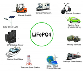 lifepo battery LiFePO4 12V -96V, 10Ah -1000Ah Prismatic with BMS RS485 solar house power backup